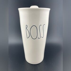 Rae Dunn BOSS Travel Mug Tumbler Tall Coffee Tea Mug Cup